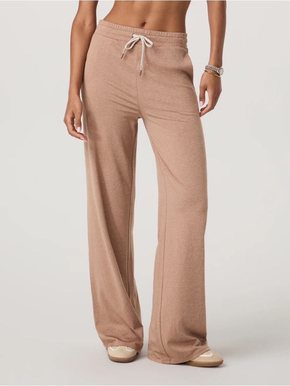 Vuori Halo Essential Wideleg Pants Size Small in Nutmeg Heather